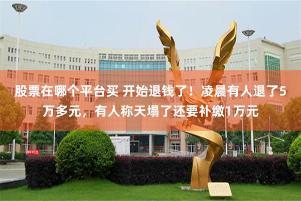 股票在哪个平台买 开始退钱了！凌晨有人退了5万多元，有人称天塌了还要补缴1万元