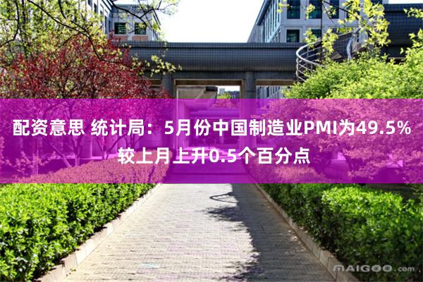配资意思 统计局：5月份中国制造业PMI为49.5% 较上月上升0.5个百分点
